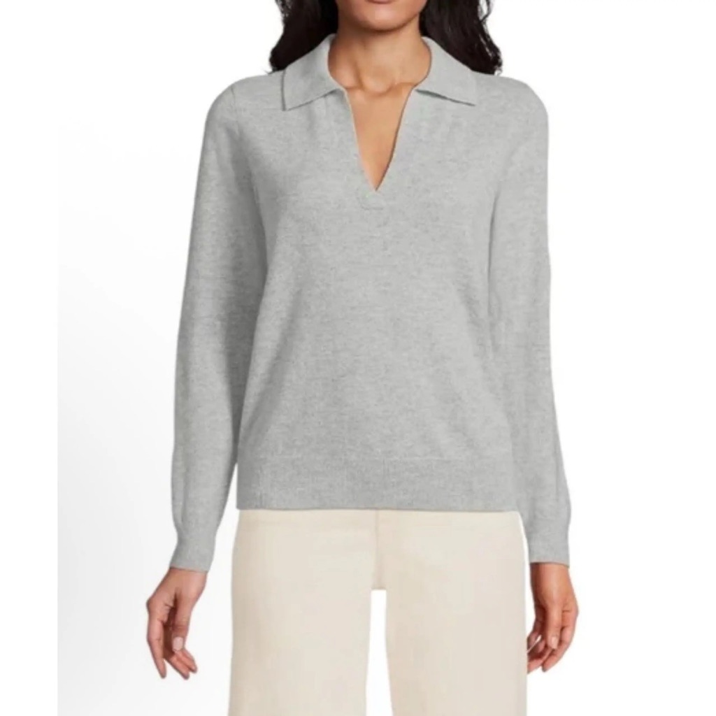 Nwt Jcrew Cashmere Collared V Neck Sweater